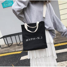 Factory wholesale custom handle packaging tote bags organic cotton canvas shopping bag with logo